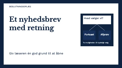 Et nyhedsbrev med retning