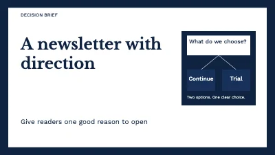A newsletter with direction