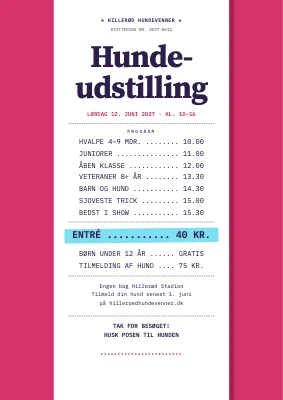 Hundeudstilling — kvittering