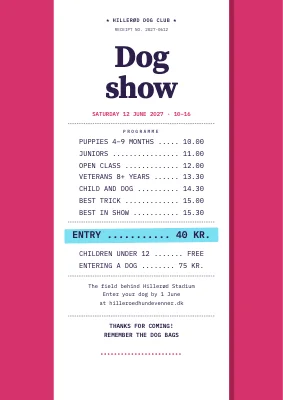 Dog show — receipt