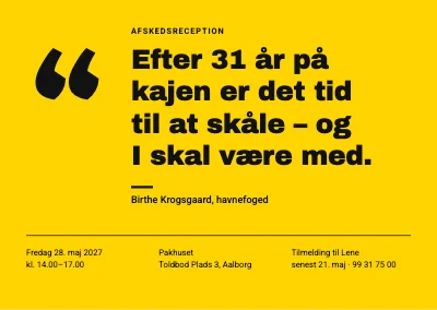 Afskedsreception — citat på gult