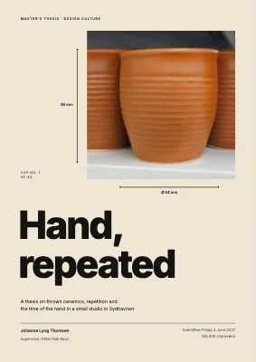 Master’s thesis — ceramics studio