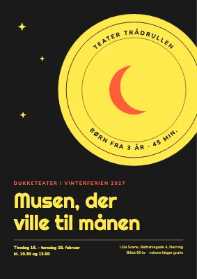 Dukketeater med månesegl — plakat