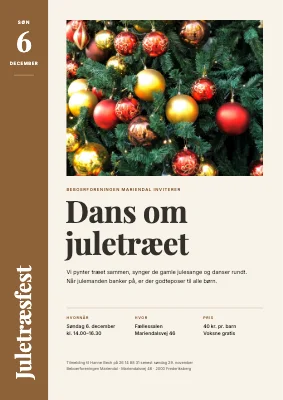 Juletræsfest — rygsøjle med dato
