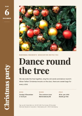 Christmas tree party — spine with date