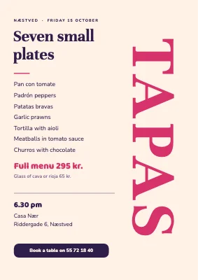 Tapas evening in Næstved — seven small plates