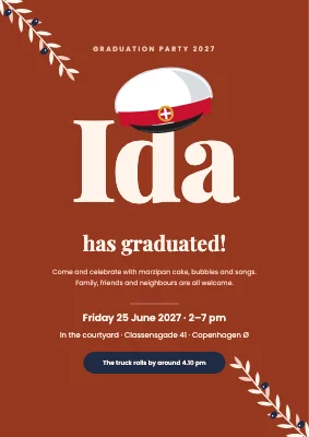 Graduation party — the cap on the name