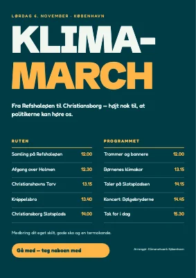 Klimamarch — rute og program