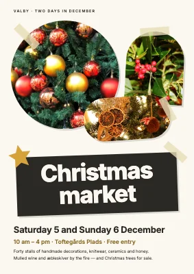 Christmas market — cut-out collage