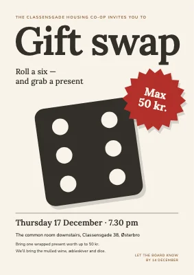 Gift swap — roll a six