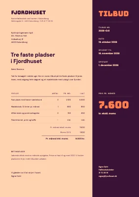 Tilbud — kontorfællesskab