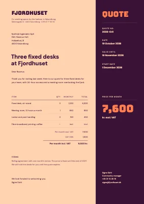Quote — co-working space
