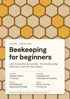 Beekeeping course — honeycomb pattern
