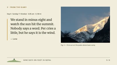 Page 5 of Travel diary — trekking in Nepal