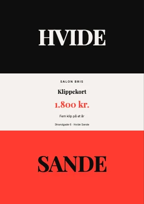 Klippekort — Salon Bris, Hvide Sande