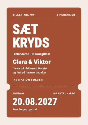 Save the date — rådhusbryllup som billet