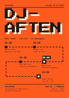 DJ-aften i Kolding — nattens rute