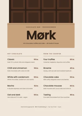 Chocolate bar — menu