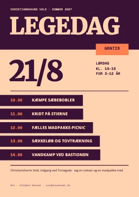 Legedag — program på bjælker