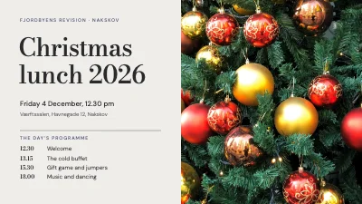 Christmas lunch — programme for the day