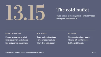 Page 3 of Christmas lunch — programme for the day