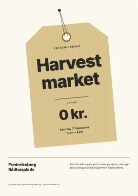 Harvest market in Frederiksberg — price tag