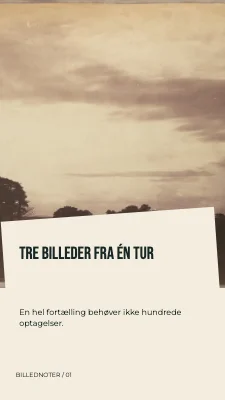 Tre billeder fra én tur · Skråt folio
