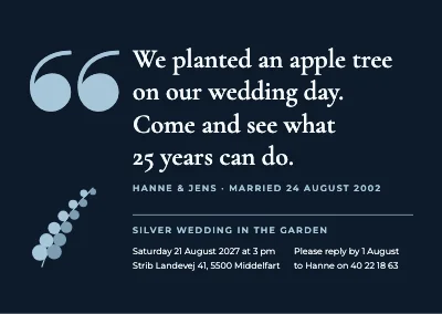 Silver wedding in the garden — quote