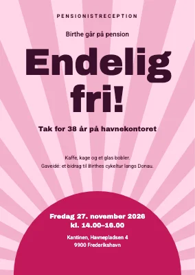 Pensionistreception — solopgang og Endelig fri!