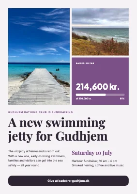 Fundraiser for a new swimming jetty — poster
