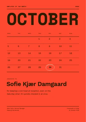 Employee of the month — certificate