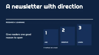 A newsletter with direction