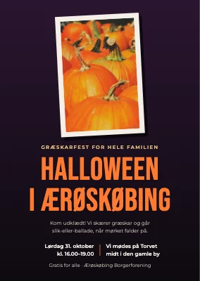 Halloween — græskarfoto i skumringen