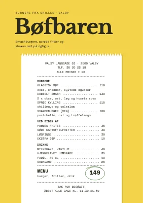 Burgermenu som kvittering