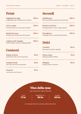 Side 2 af Trattoria — pizza og pasta