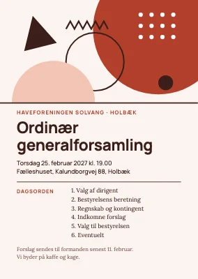 Generalforsamling i haveforening — indkaldelse