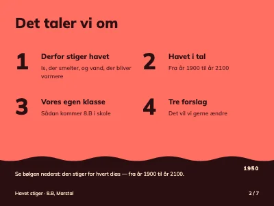 Side 2 af Skolefremlæggelse — klima og havet