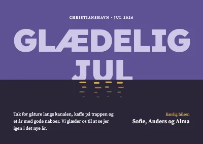 Julekort — glædelig jul ved kanalen