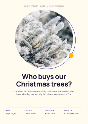 School assignment — Christmas tree sale