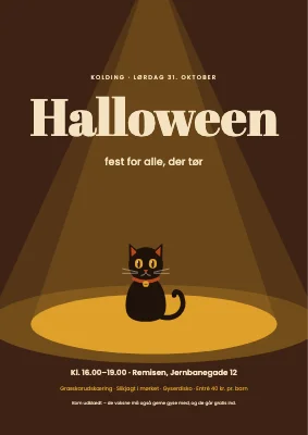 Halloweenfest — kat i spotlyset
