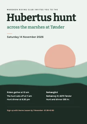 Hubertus hunt on the marshes — paper landscape