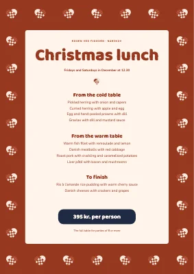 Christmas lunch — menu with woven hearts