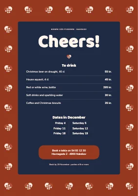 Page 2 of Christmas lunch — menu with woven hearts