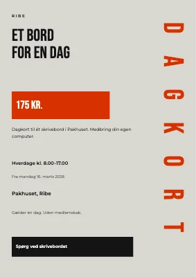 Dagkort til et bord i Ribe