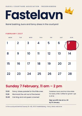 Fastelavn party — February calendar
